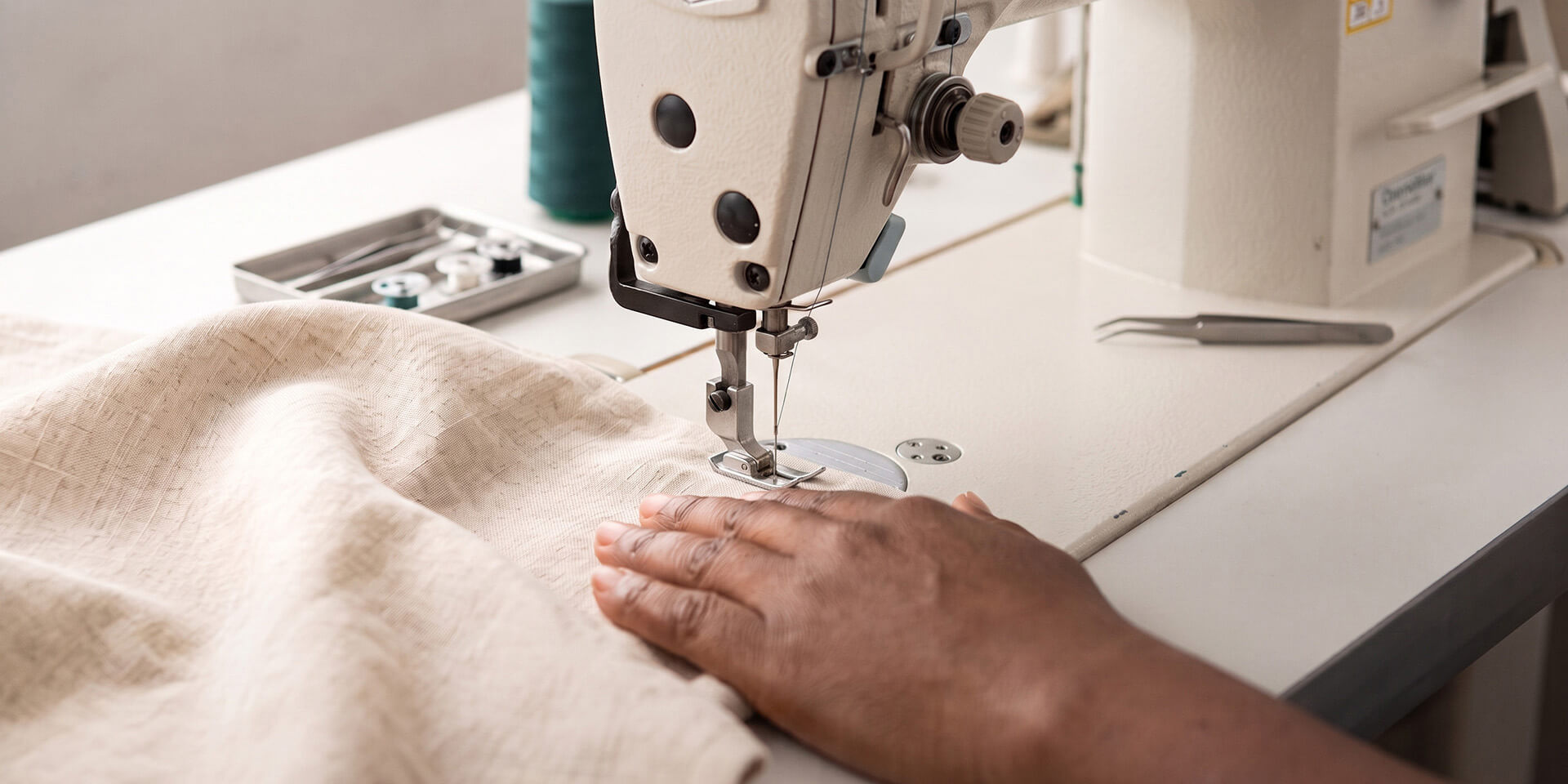 Duvet bedding being carefully hand-sewn in our Gqeberha factory