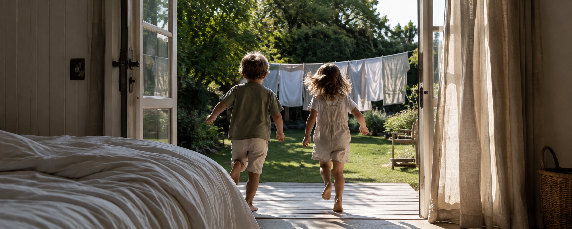 Washing drying in the sunshine outside a South African home