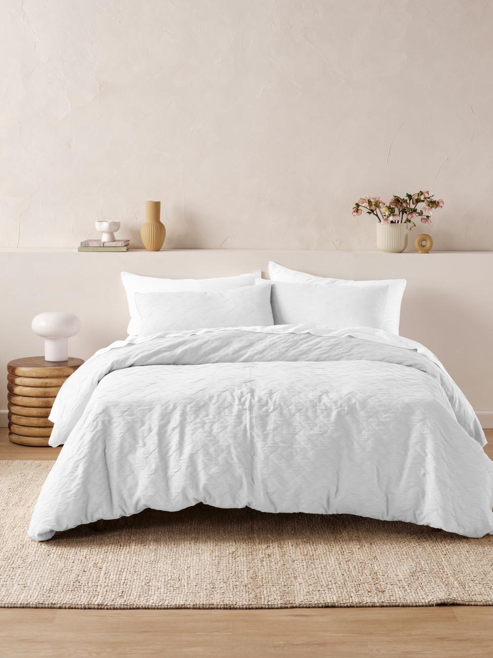 Rhea White Duvet Cover Set