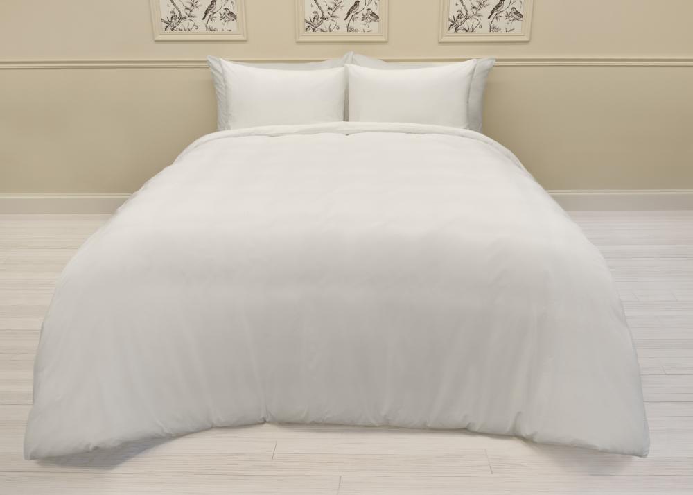 Polycotton 144TC White Duvet Cover Set